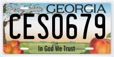 GA license plate CES0679