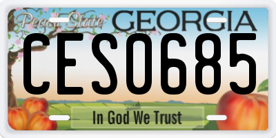 GA license plate CES0685