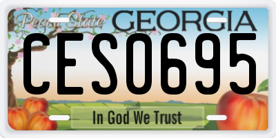 GA license plate CES0695