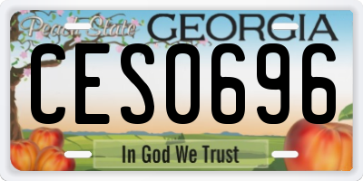 GA license plate CES0696