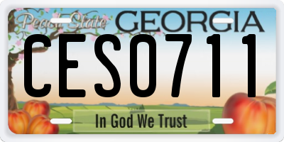 GA license plate CES0711