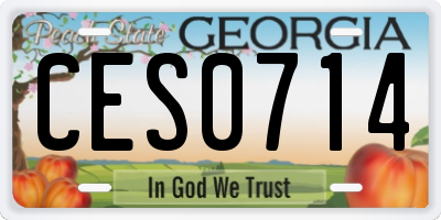GA license plate CES0714