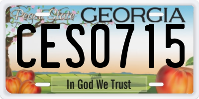 GA license plate CES0715