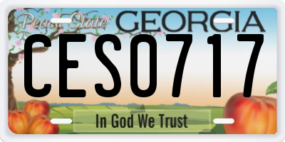 GA license plate CES0717