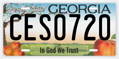 GA license plate CES0720