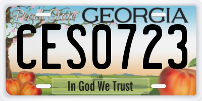 GA license plate CES0723