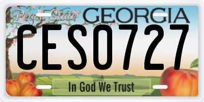 GA license plate CES0727