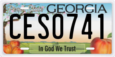 GA license plate CES0741