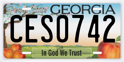 GA license plate CES0742