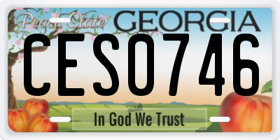 GA license plate CES0746