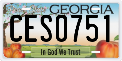 GA license plate CES0751
