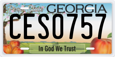 GA license plate CES0757