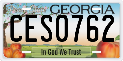 GA license plate CES0762