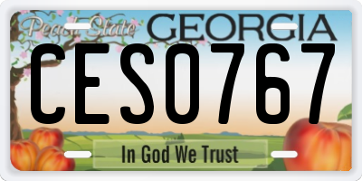 GA license plate CES0767