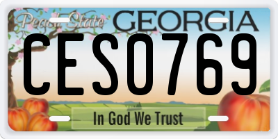 GA license plate CES0769