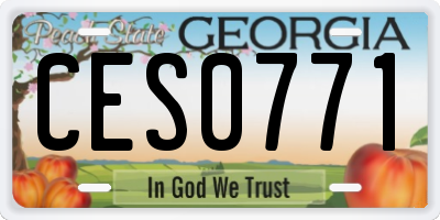 GA license plate CES0771