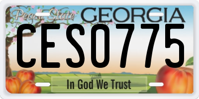 GA license plate CES0775