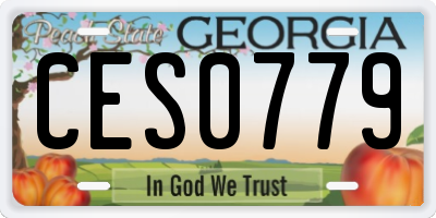 GA license plate CES0779