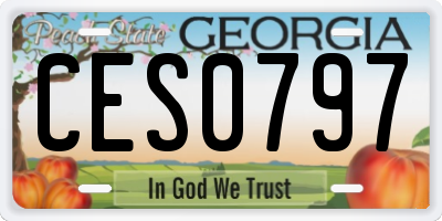 GA license plate CES0797