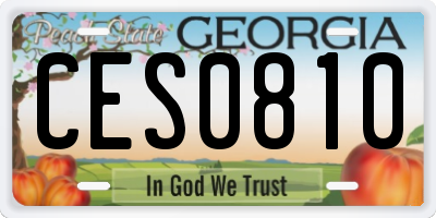 GA license plate CES0810