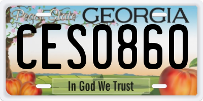 GA license plate CES0860