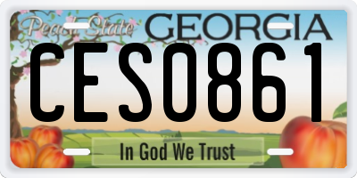 GA license plate CES0861