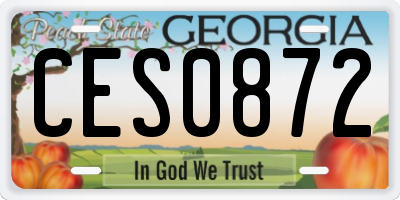 GA license plate CES0872