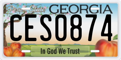 GA license plate CES0874