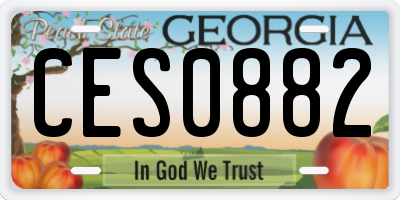 GA license plate CES0882