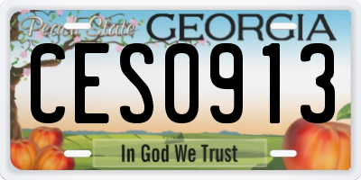 GA license plate CES0913