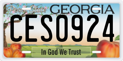 GA license plate CES0924