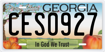 GA license plate CES0927