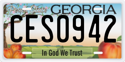 GA license plate CES0942