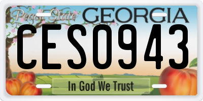 GA license plate CES0943