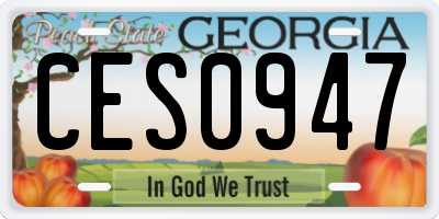 GA license plate CES0947