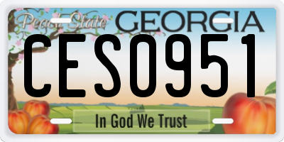 GA license plate CES0951