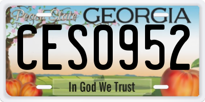 GA license plate CES0952