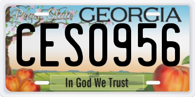 GA license plate CES0956