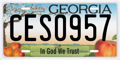 GA license plate CES0957