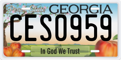 GA license plate CES0959