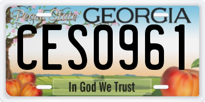 GA license plate CES0961