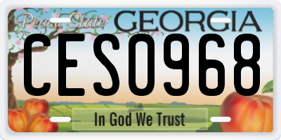 GA license plate CES0968