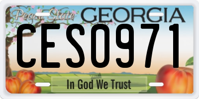 GA license plate CES0971