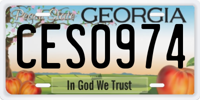 GA license plate CES0974
