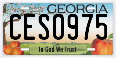 GA license plate CES0975