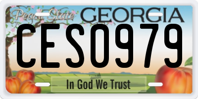 GA license plate CES0979