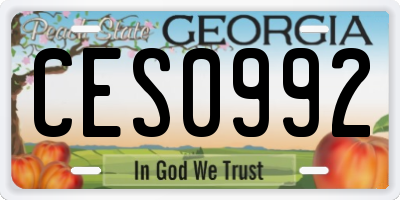 GA license plate CES0992