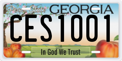 GA license plate CES1001