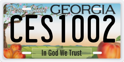 GA license plate CES1002