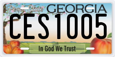 GA license plate CES1005